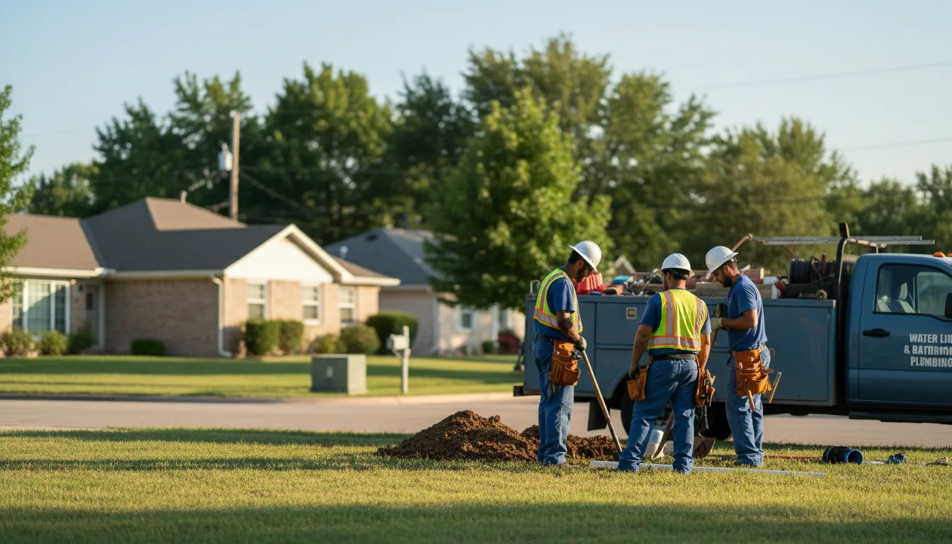 Residential water line and bathroom plumbing service in Lannon, WI